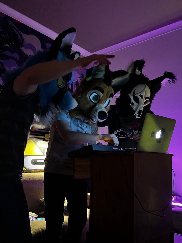Costumed idiots play music