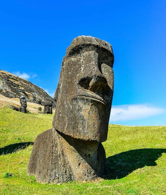 Easter Island stone heads. 