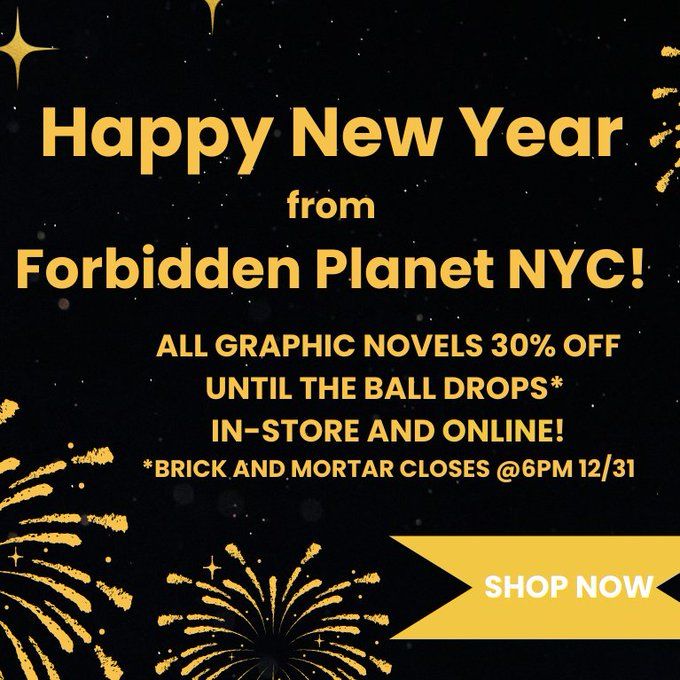 New year's Eve sale at Forbidden Planet NYC