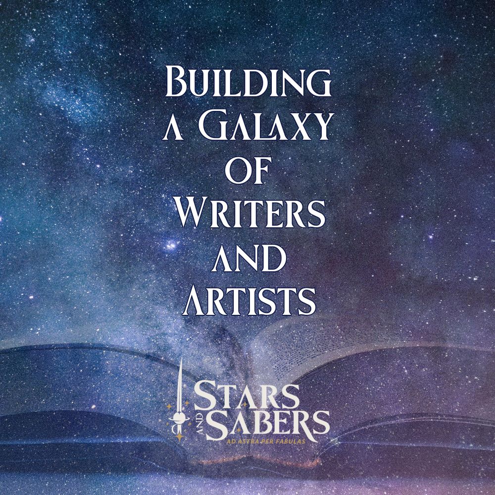 Building a galaxy of writers and artists.
Stars and Sabers Publishing logo.