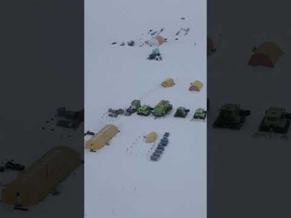 SWAIS2C deep-field Antarctic research camp from the air