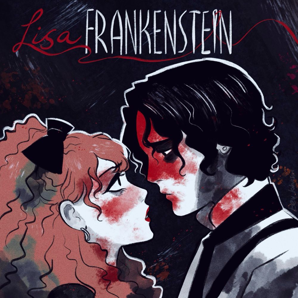 digital art: an homage to MCR’s three cheers album with lisa swallows and the Creature from lisa frankenstein 