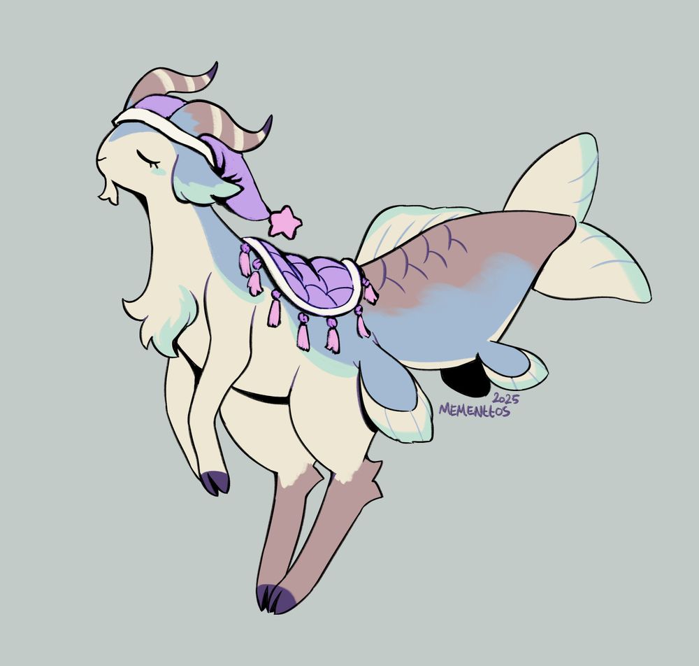 A digital drawing of a capricorn character.