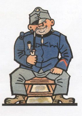 an illustration of Jaroslav Hasek's titular character from his novel The Good Soldier Svejk 