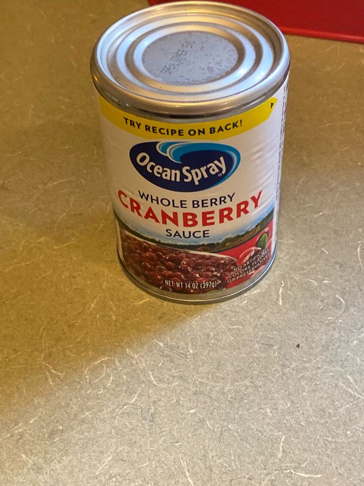 A can of Ocean Spray Cranberry Sauce