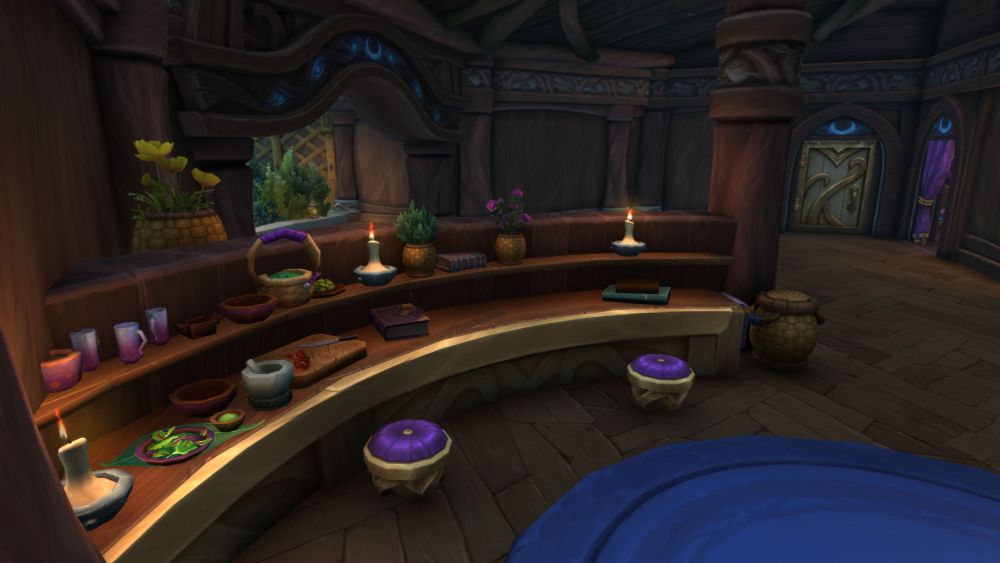 Screenshot of player-made kitchen in World of Warcraft