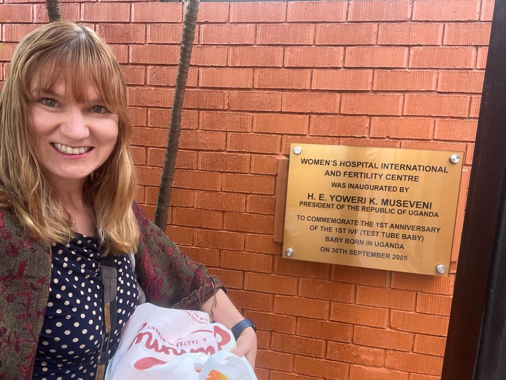 OP in front of WHI plaque