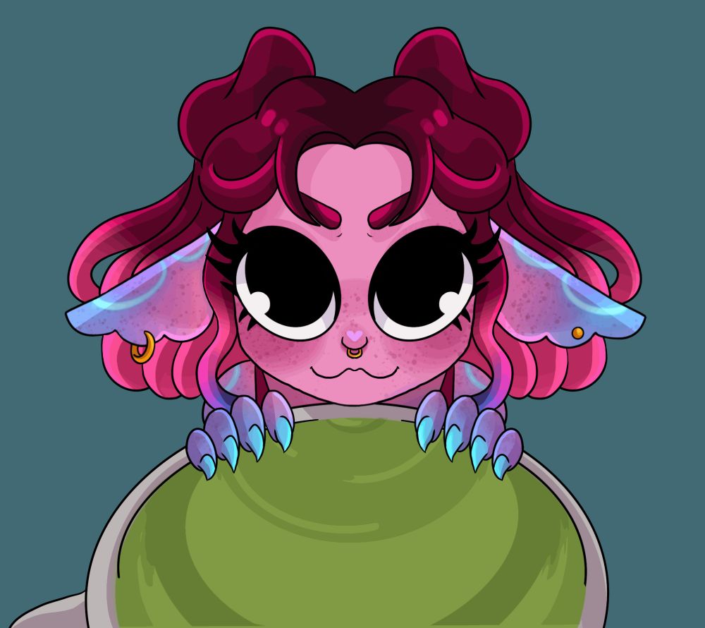 gif of a chibi sea creature lady lapping up tea