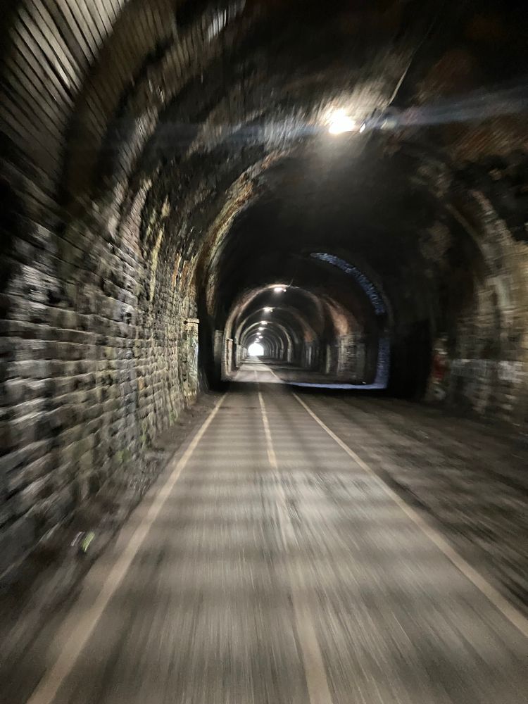 A long cycling & pedestrian tunnel