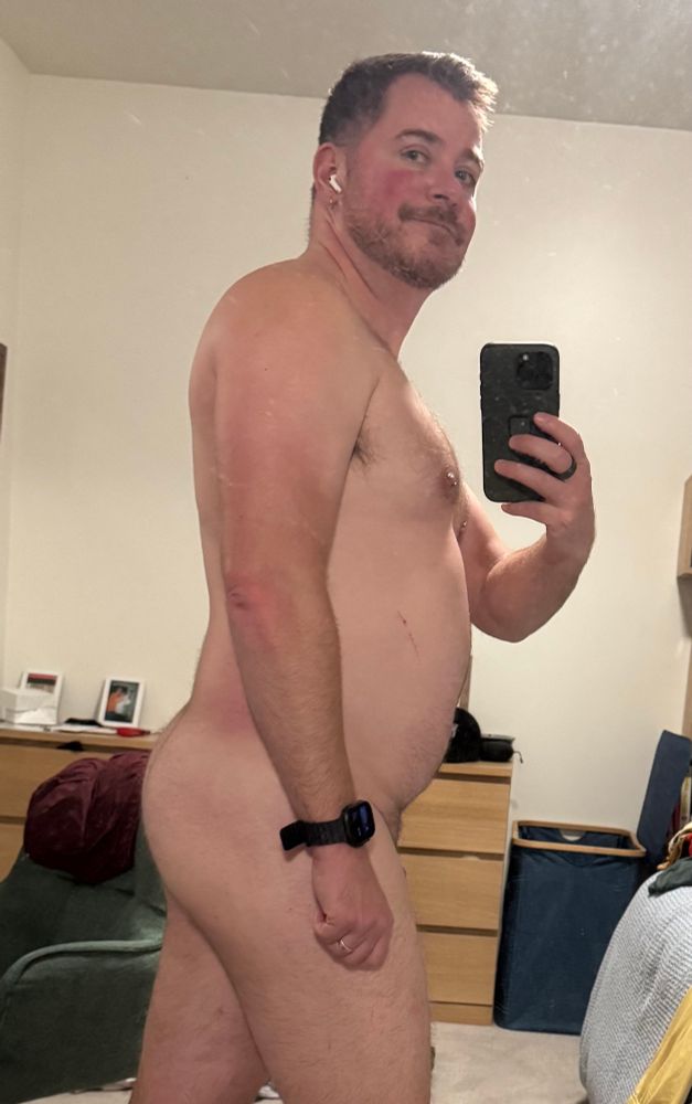 Side profile of nude man