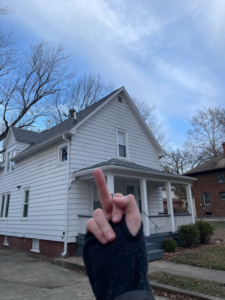 flipping off american football house
