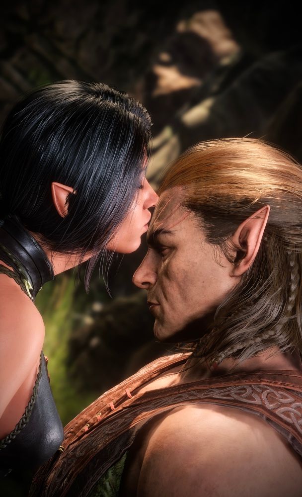 Halsin and Lynaea again but this time Halsin is asleep and Lynaea is tenderly kissing his forehead. 