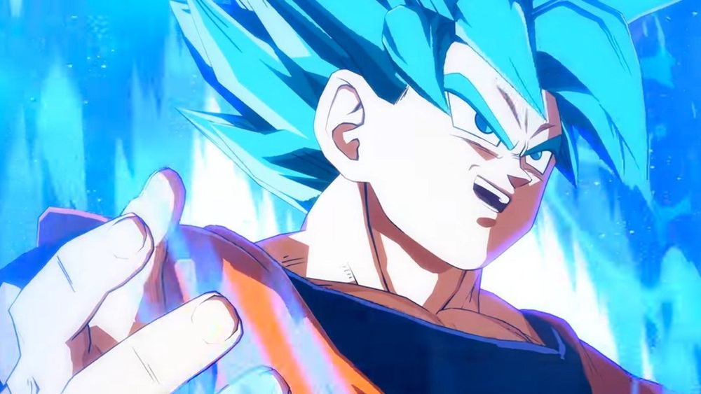 It's Super Saiyan Blue Goku, from FighterZ! You know him!