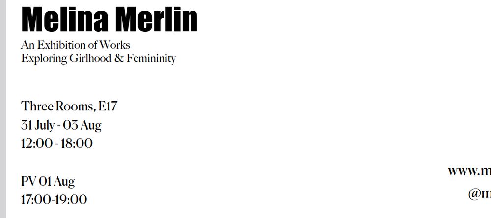 Melina's exhibition until tomorrow, address and times