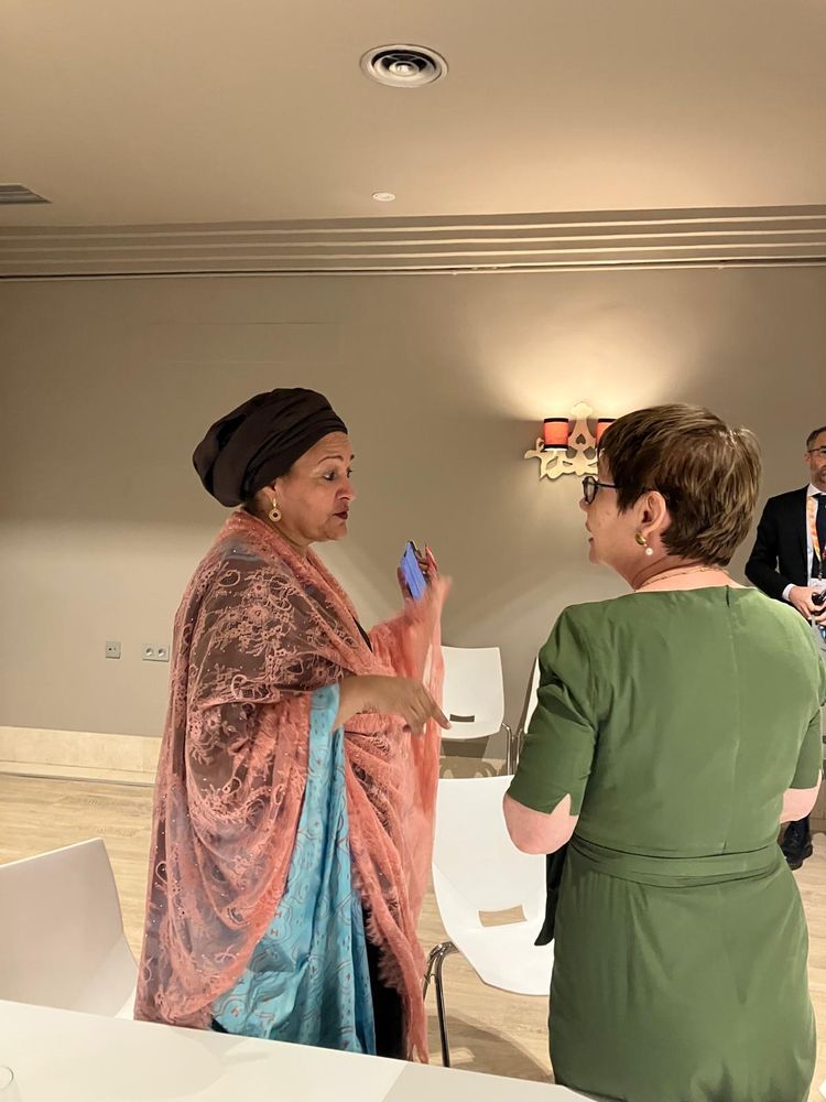 Amina J. Mohammed, Deputy Secretary-General of the United Nations, and Odile Renaud-Basso at Finance 4 Development in Seville