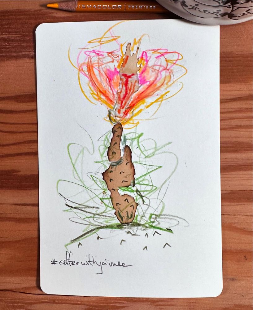 Dried coffee spill (after doodles)