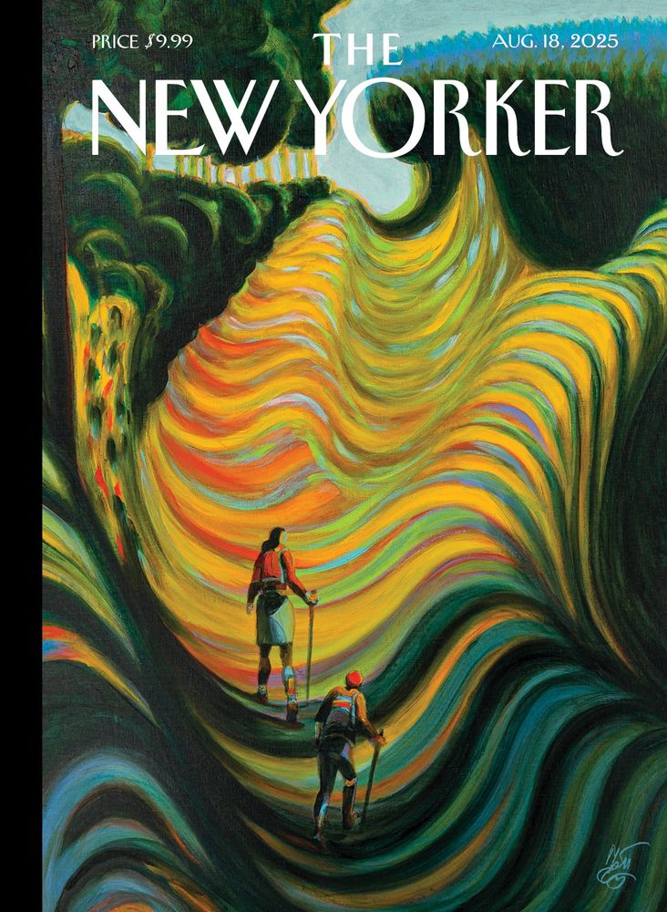 The cover of the August 18, 2025, issue of The New Yorker, “Summer Rays,” by Lorenzo Mattotti.