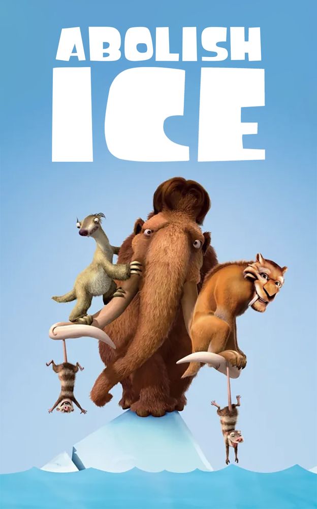 Sid, Manny, and Diego in a world that is going to shit whether or not there are cops, but at least there are no cops