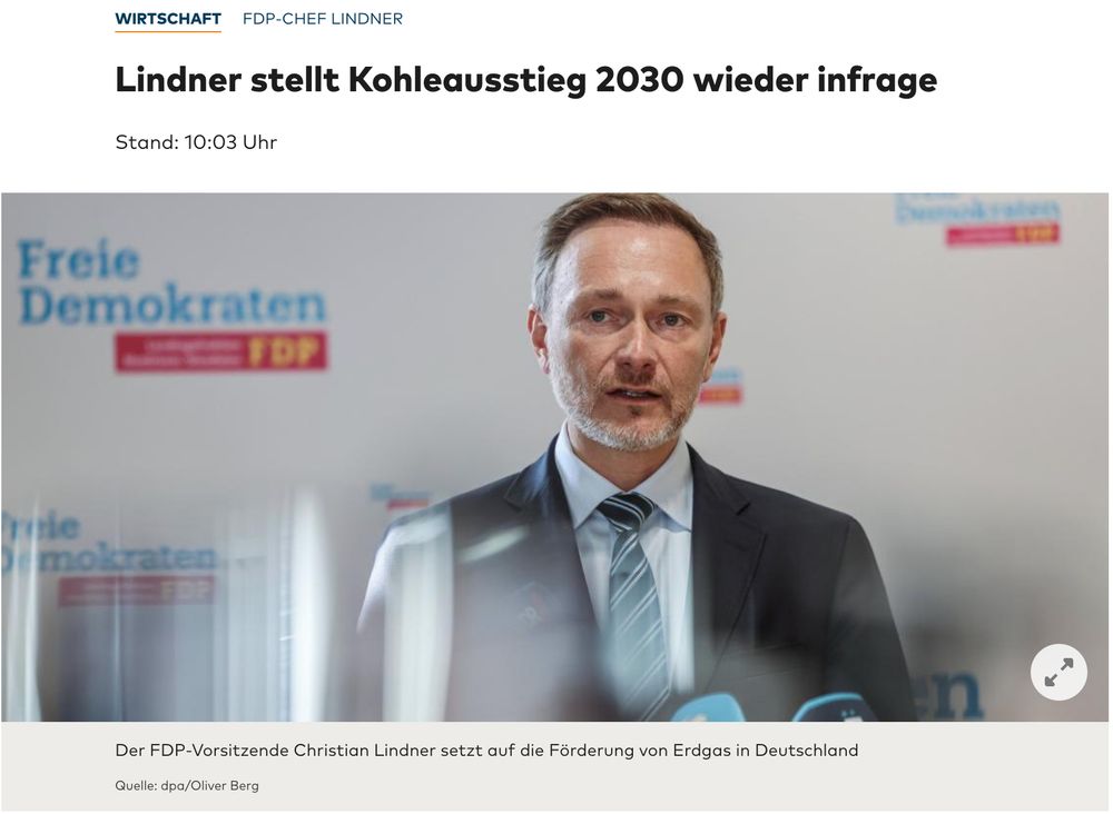 Christian Lindner stellt den Kohleaussteig 2030 wieder in Frage