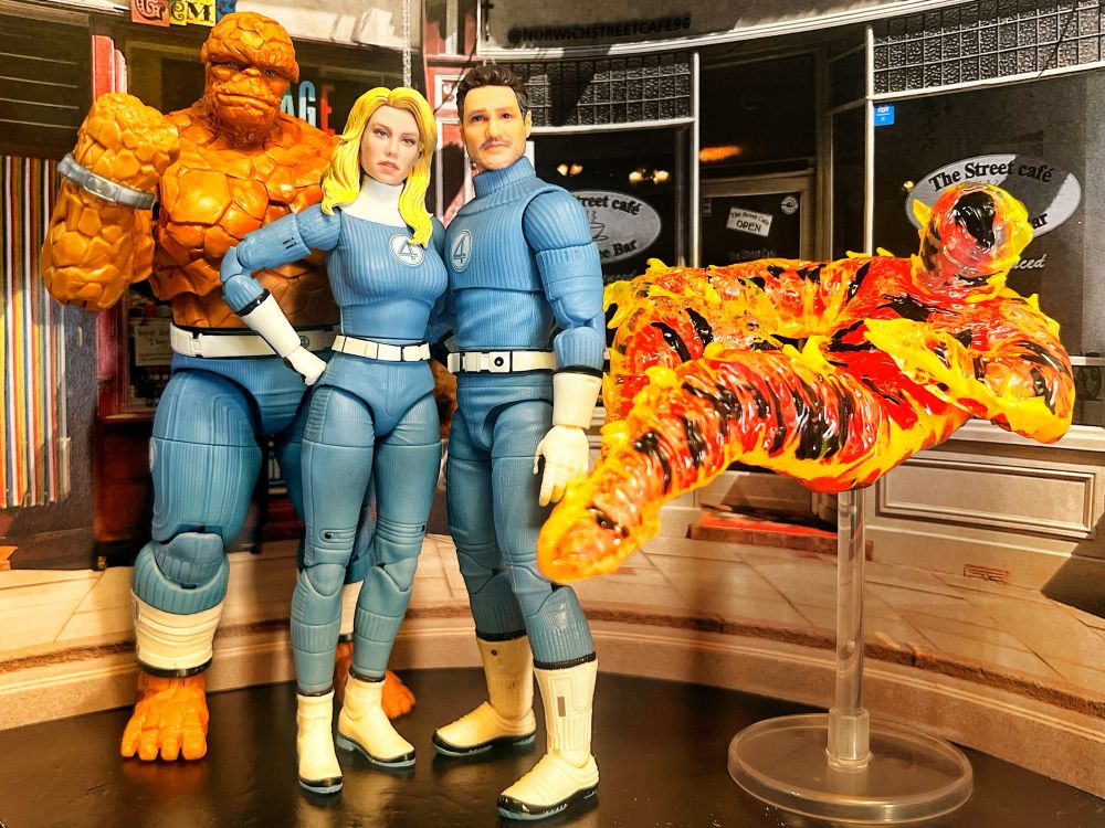Marvel Legends Fantastic Four! Johnny looks a lot like he was hit by a Yoga Fire. Oh, Dhalsim! You’re such a scamp.
