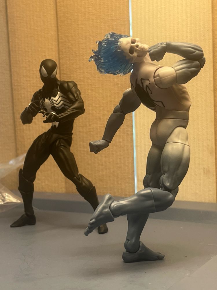 Spirit Spider flexes what the good lord gave him as symbiote Spidey recoils with what Knull or some shit gave him