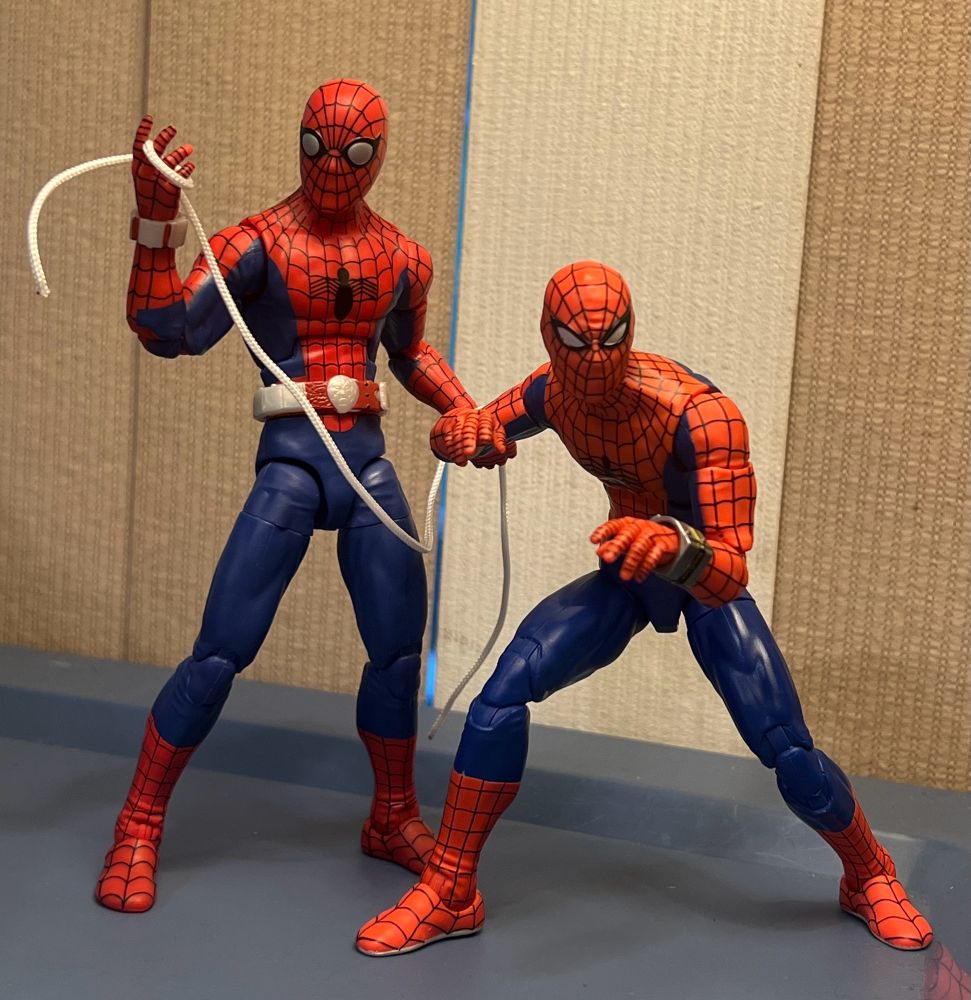 Spidey and Spidey. U.S. ‘77 has a rope web! Rocks.