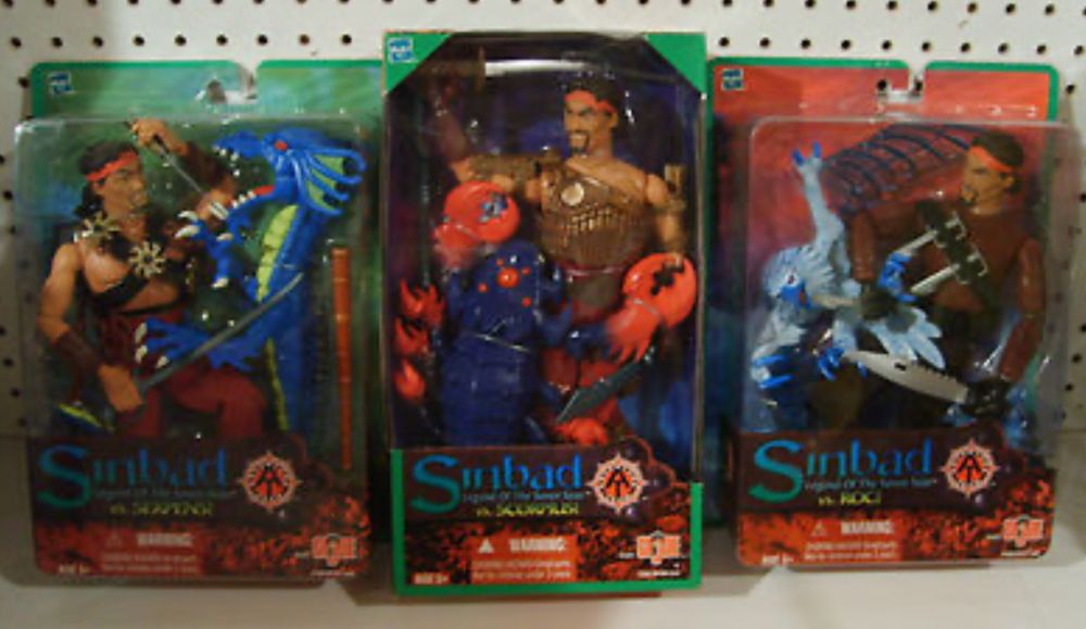 12” Sinbad action figures. They probably fit in with Adventure Team because they are tussling with critters small enough to fit in the box, like a 70s G.I.Joe was wont to do once the Vietnam War had gone on long enough to sour the public on military toys. So instead, Joe grew some fuzzy beards and went on Adventures with his BROS.