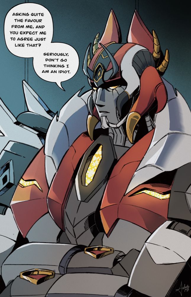 Cecropia, if she were ever in the TF comics...

Again, not her full canon design. This is just something I did to fully adapt her to be more fitting for this silly thing lmao

Scenario: Just Cecropia having to deal with factions trying to persuade her to work alongside them... Autobots, included.