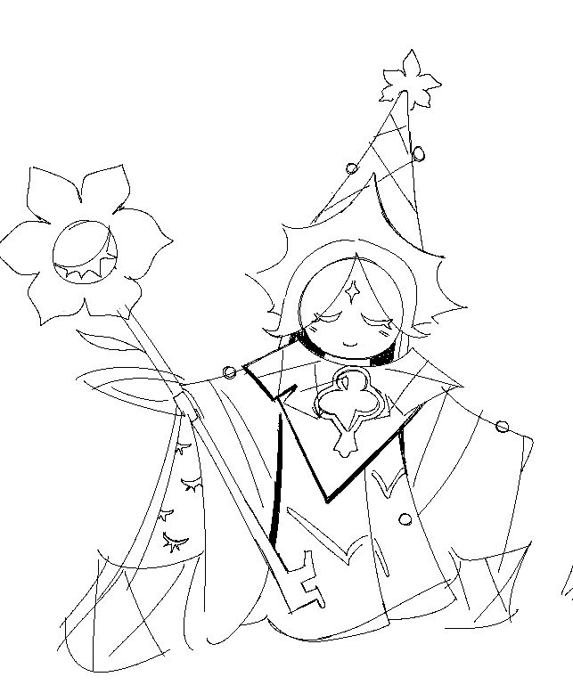 uncolored sketch of awakened pure vanilla cookie