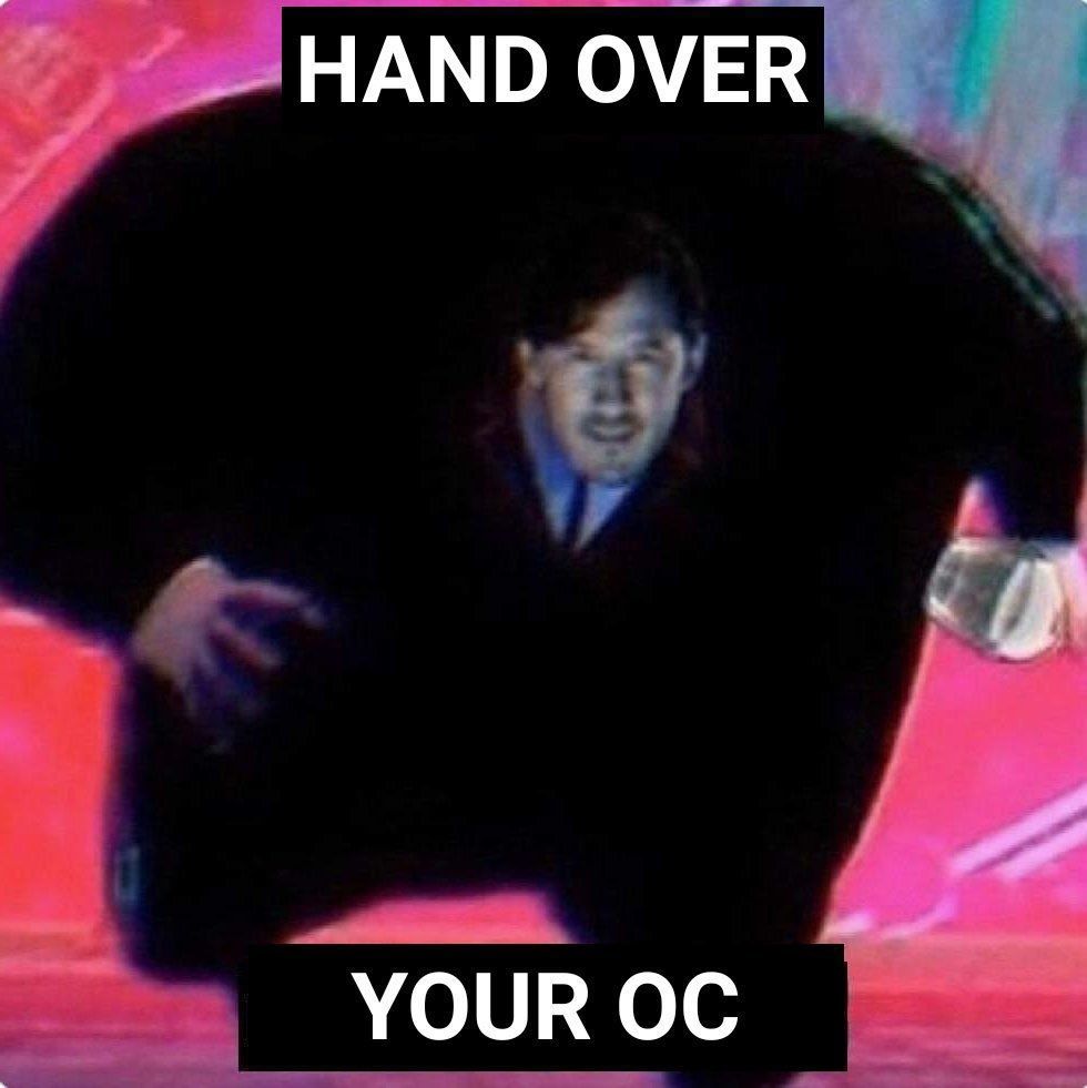 Pigpen with Markiplier's face running at the screen, saying: "Hand over your oc"