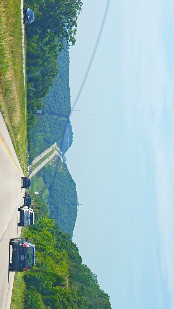 A sideways picture of the Ozark's (mostiy just forested mountians)