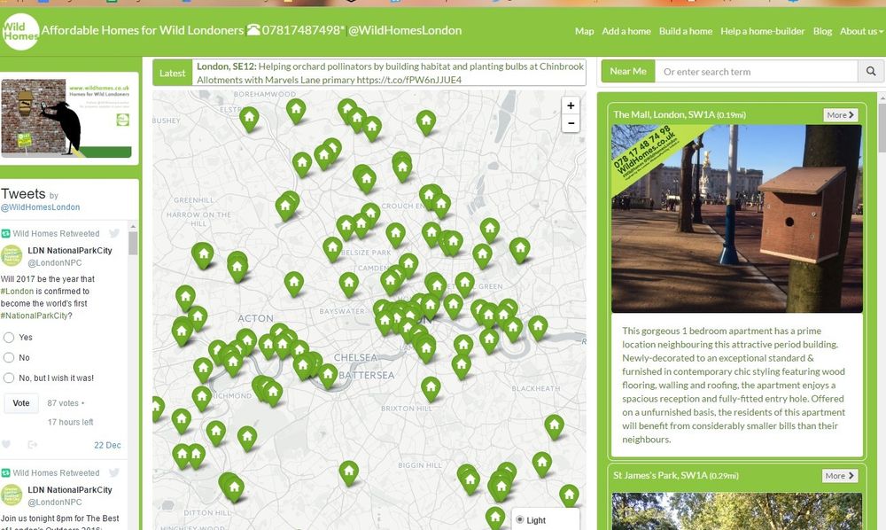 The Wild Homes map of all the places that people made available for wild residents 