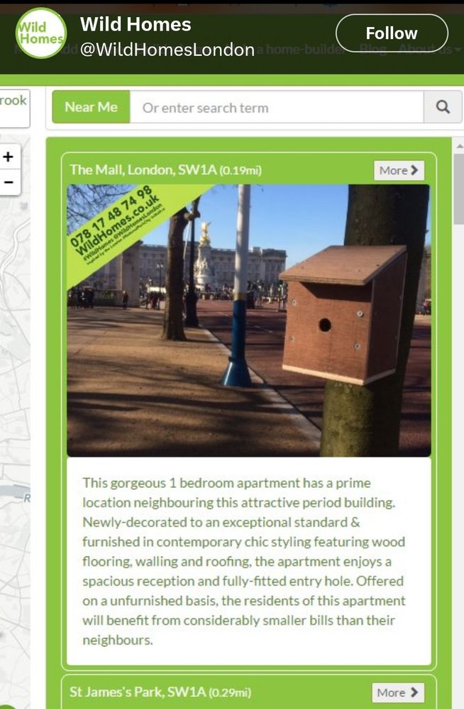 Advert for a bird house on the Mall