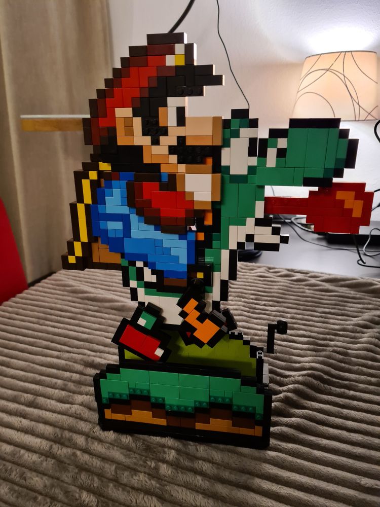 LEGO Mario & Yoshi set, with Yoshi's tongue sticking out