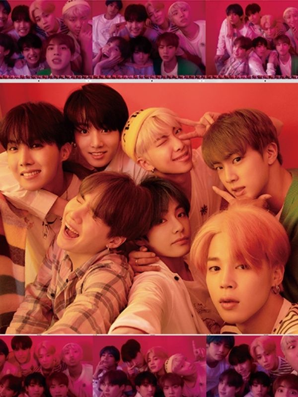 BTS photo booth style group pic posing cute