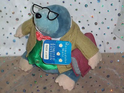 marmaduke mole limited plush fancy mole with glasses and book