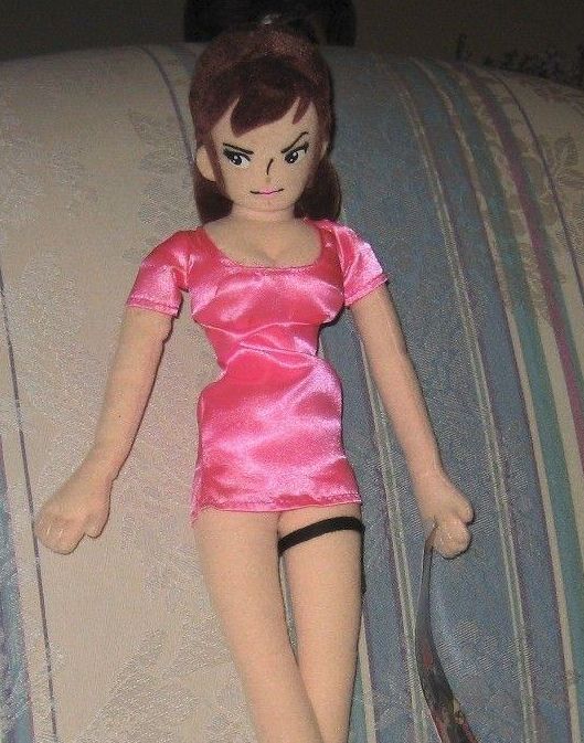 fujiko from lupin very tall plush on couch
