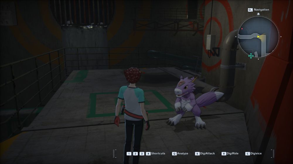 Dorumon, a Rookie rank Digimon resembling a purple fox/dragon with small bat wings and a red gem on its forehead