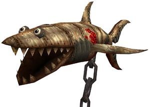 Clanker from banjo-kazooie. It's some kind of robot shark. I never really was sure what exactly that's supposed to be but the first time I swam towards him, I was scared shitless and made a 180. I only returned to that level once I wasn't able to get more jigsaws anywhere else 
