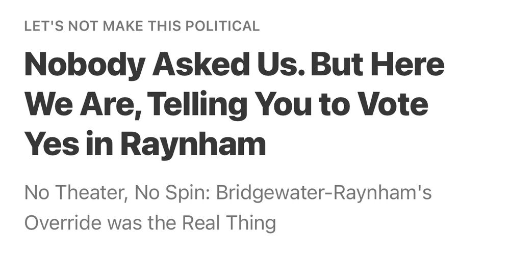 Raynham votes Tuesday 