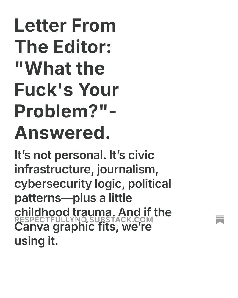 What’s our problem, you ask? 