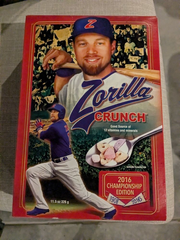 A delicious and slightly aged box of Zorilla Crunch