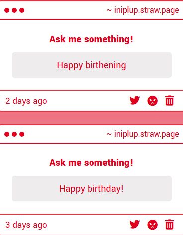 strawpages wishing me a happy birthday