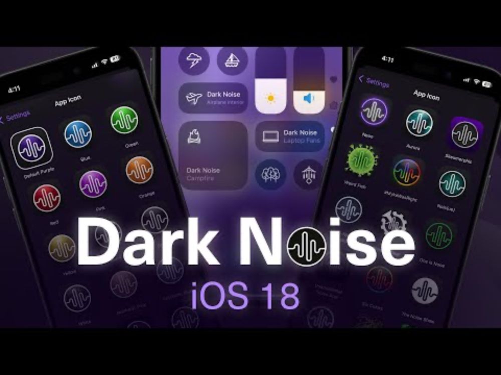 Meet Control Center Widgets & Dark Mode Icons in Dark Noise 3.3 for iOS 18