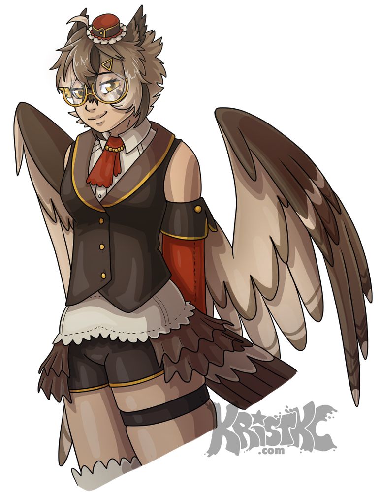 Owl humanoid girl. she is cute! 