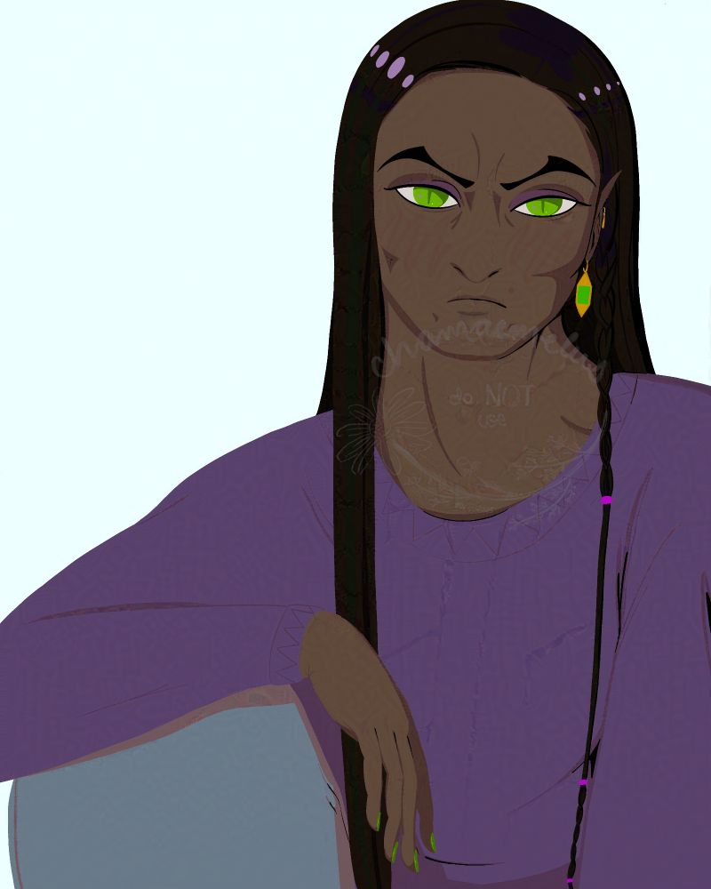 a digital drawing of Olrox, from the animated series Castlevania: Nocturne, in plain clothes.