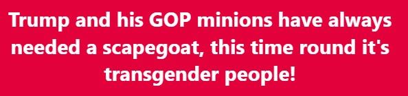 Meme: Trump and his GOP minions have always needed a scapegoat, this time round it's transgender people!