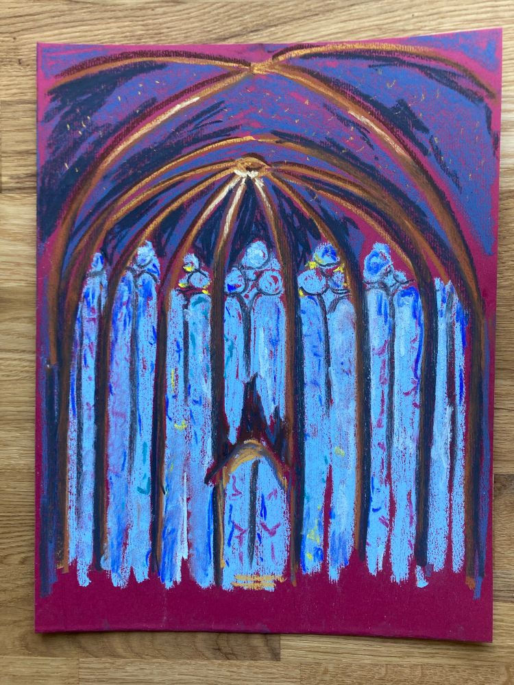 Pastel picture of Sainte-Chapelle