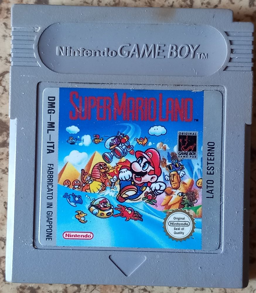 A game boy cartridge of Super Mario Land.