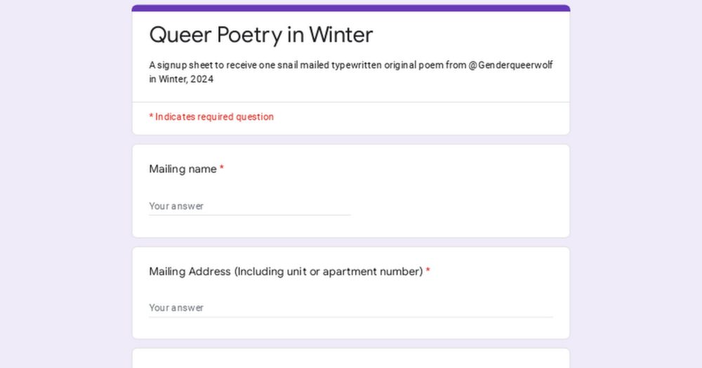 Queer Poetry in Winter